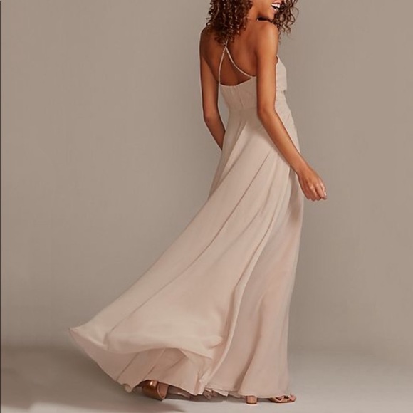 Spaghetti Strap Full Skirt Bridesmaid Dress - Picture 6 of 9